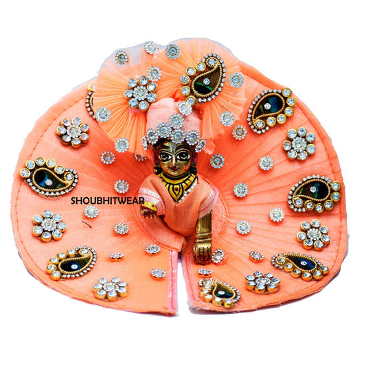 laddu gopal dress for krishna janmashtami peacock stone work